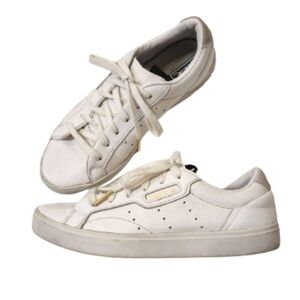 Adidas Originals Sleek Leather Low Top Sneakers White Size 6